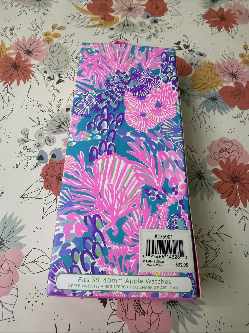 Lilly Pulitzer Pink Blue Purple Floral Scrunchie Apple Watch Band